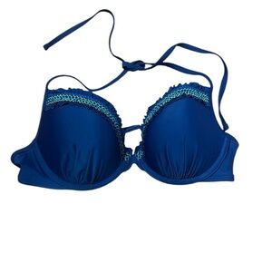 NWT Aerie Navy Blue Perkier Pushup Padded Wired Bikini Top Size 36B